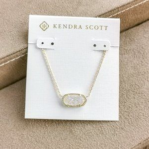 Elisa / Pendant Necklace Gold Iridescent Drusy